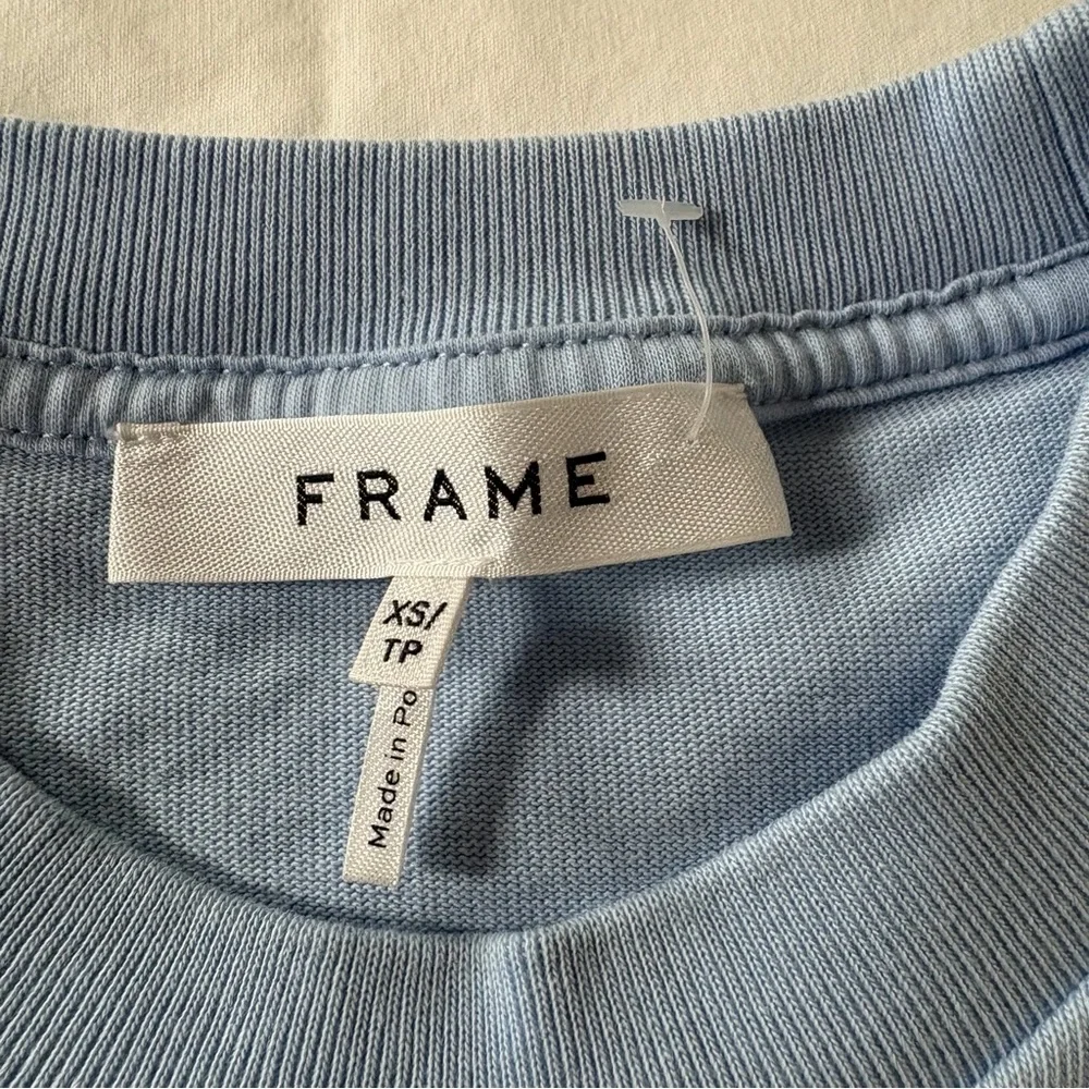 FRAME Graphic Tee Blue Abstract Logo | XS | EXCELLENT - Picture 4 of 8